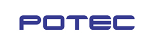 The Potec logo in blue.