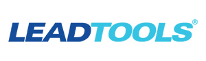 The 'LeadTools' logo. 'Lead' is in navy blue and 'Tools' is in light blue.