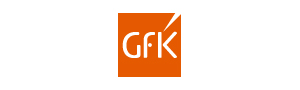 The GFK logo in white text against an orange background.