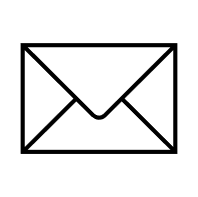 A black outline of an envelope.