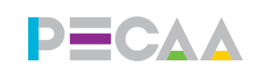 The PECCA logo in grey.