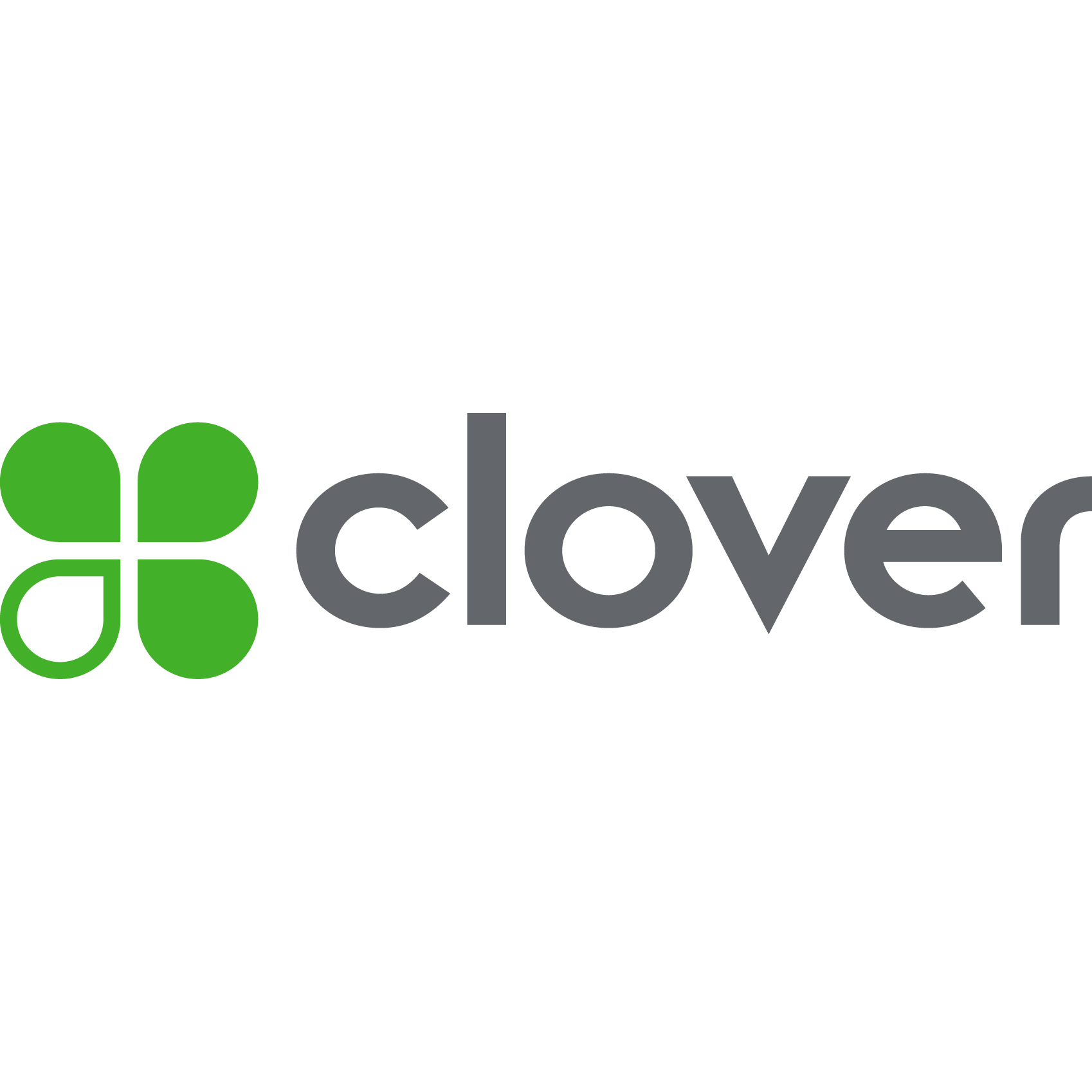 The Clover logo in grey.