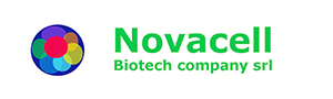 The Novacell logo in bright green. Underneath is a text that reads: 'Biotech company srl'.
