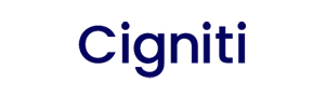 The Cigniti logo in dark blue.