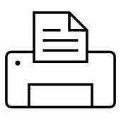 A black outline of a printer.