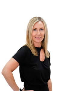 A photo of Shirley Kavanagh. She is wearing a short sleeve black shirt and has blonde hair.