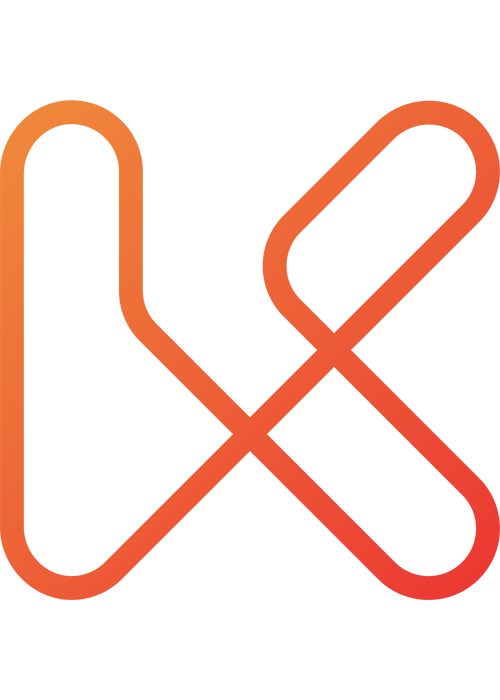 An image of an abstract design of the letter K. The logo for Kontakt.