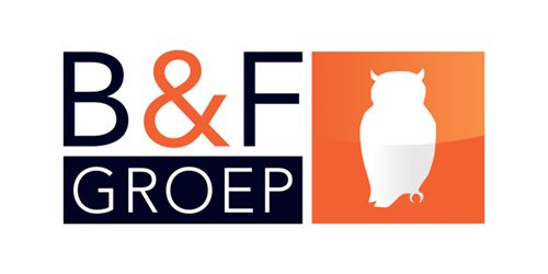 An image of the B&F Groep logo. An outline of an owl is in the logo.