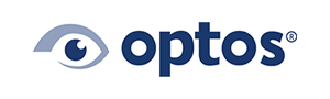 The Optos logo in blue.