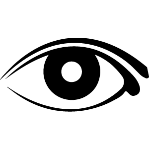 A black outline of an eye