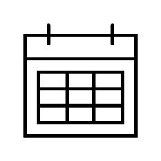 A black outline of a calendar.