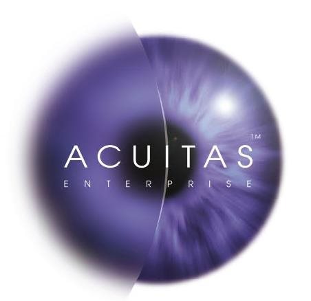 An image of the Acuitas Enterprise logo. 'ACUITAS' is written in white with 'ENTERPRISE' below it. The background is an image of a purple eye.